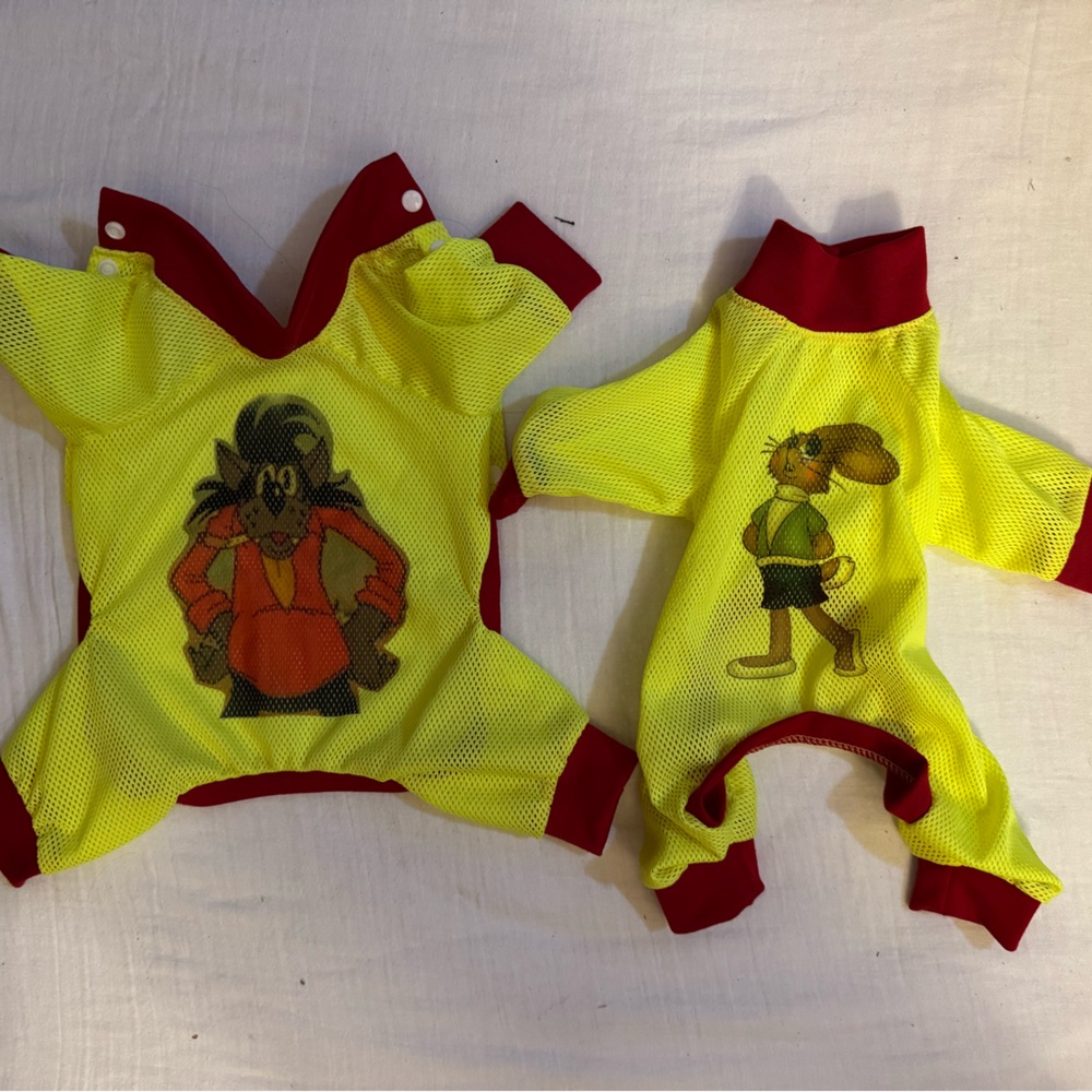 Yellow and Red Cartoon Dog clothing